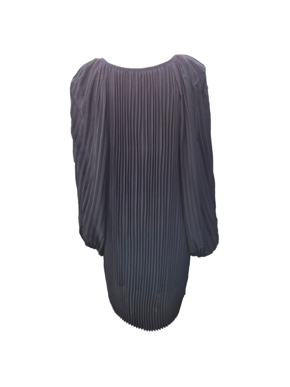 Women's Banana Republic Black Pleated Long Sleeve Dress Med - Picture 3 of 9